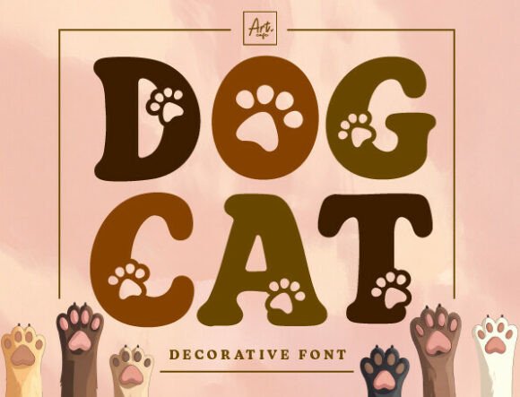 Dog Cat Retro Paw: A Playful Font for Pet-Themed Designs