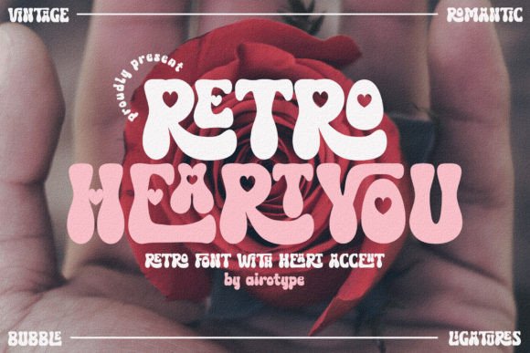 Retro Heart You: Groovy Display Font for Creative Projects