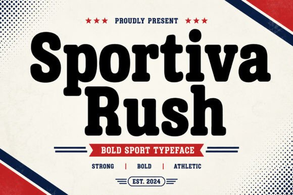 Sportiva Rush: A Bold Typeface for Athletic Branding