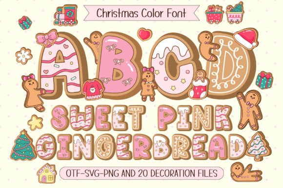 Sweet Pink Gingerbread: A Festive Pastel Font for Holiday Cheer